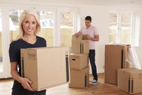 Removals van unloading items at a home in Elmpark