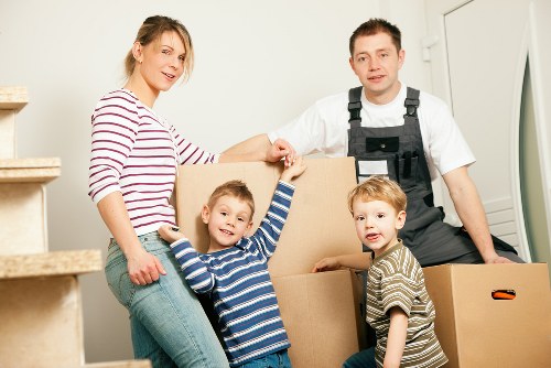 Team loading office and retail items for a commercial relocation