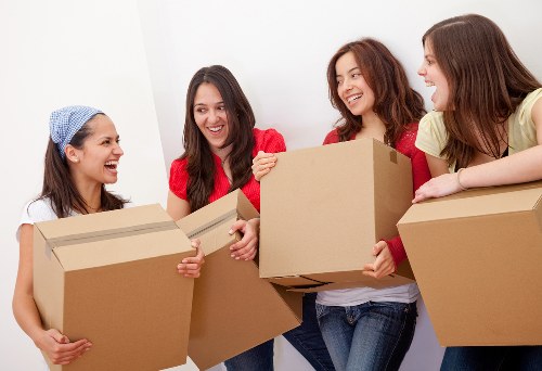 Boxes and household items prepared for a move in Elmpark