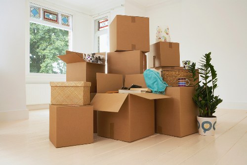Local van removal service moving household boxes in Elmpark
